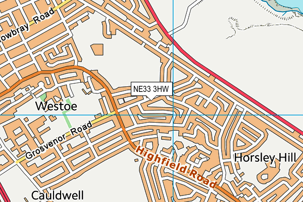 NE33 3HW map - OS VectorMap District (Ordnance Survey)