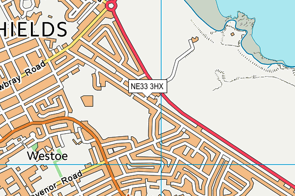 NE33 3HX map - OS VectorMap District (Ordnance Survey)