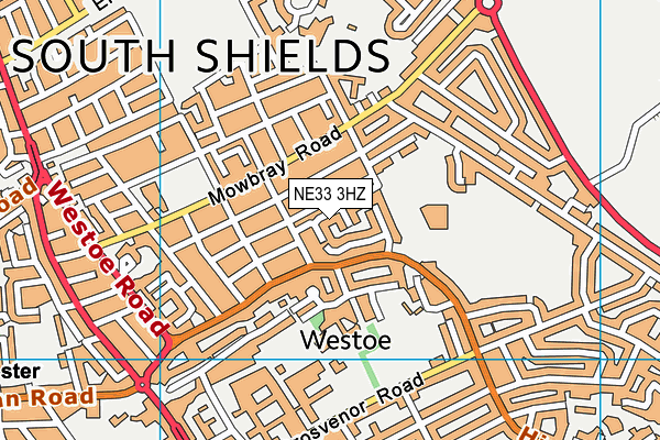 NE33 3HZ map - OS VectorMap District (Ordnance Survey)