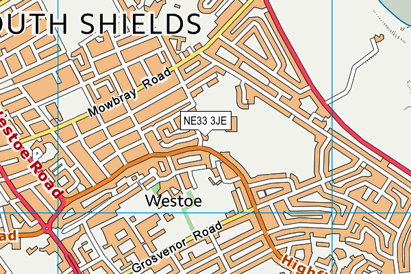 NE33 3JE map - OS VectorMap District (Ordnance Survey)