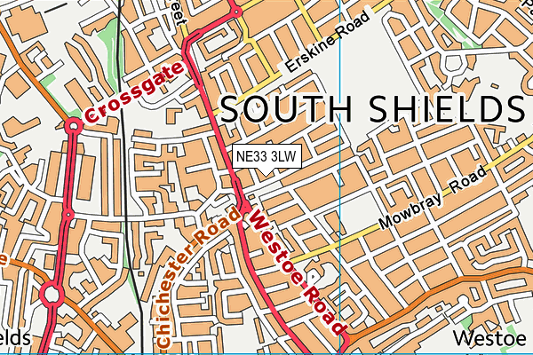 NE33 3LW map - OS VectorMap District (Ordnance Survey)