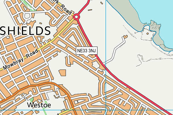 NE33 3NJ map - OS VectorMap District (Ordnance Survey)