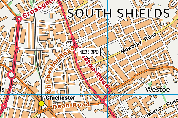 NE33 3PD map - OS VectorMap District (Ordnance Survey)