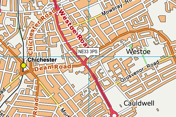 NE33 3PS map - OS VectorMap District (Ordnance Survey)