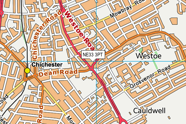 NE33 3PT map - OS VectorMap District (Ordnance Survey)