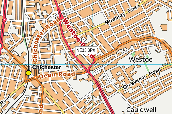 NE33 3PX map - OS VectorMap District (Ordnance Survey)