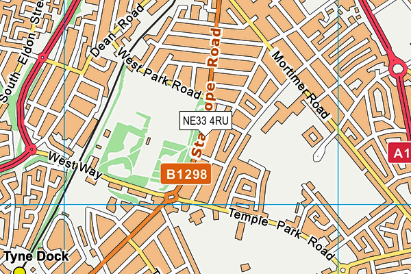 NE33 4RU map - OS VectorMap District (Ordnance Survey)