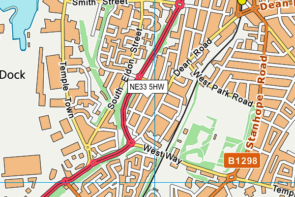 NE33 5HW map - OS VectorMap District (Ordnance Survey)