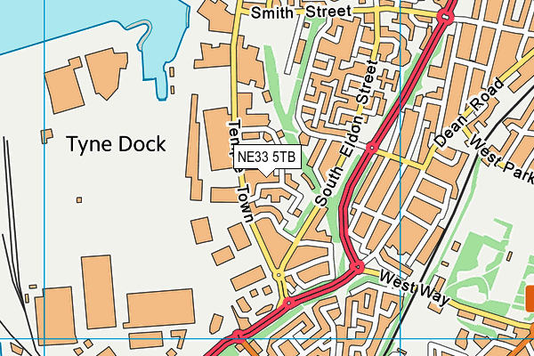 Map of SOUTH TYNESIDE ROOFING LTD at district scale