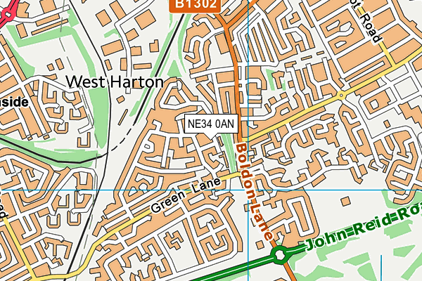 NE34 0AN map - OS VectorMap District (Ordnance Survey)