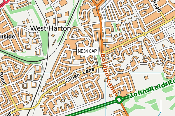 NE34 0AP map - OS VectorMap District (Ordnance Survey)