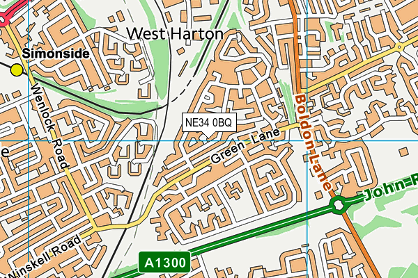 NE34 0BQ map - OS VectorMap District (Ordnance Survey)