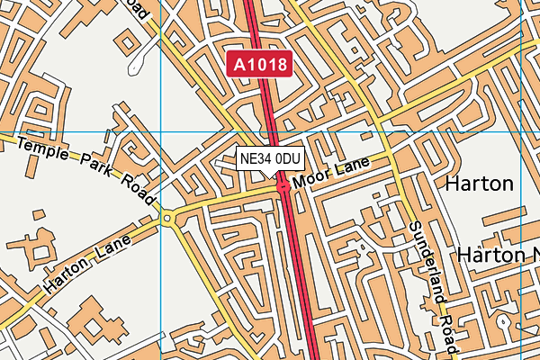 NE34 0DU map - OS VectorMap District (Ordnance Survey)