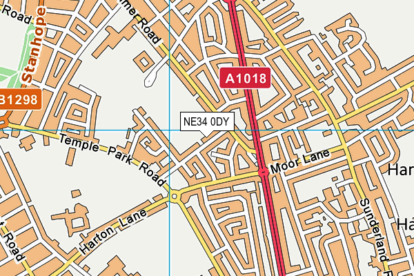 NE34 0DY map - OS VectorMap District (Ordnance Survey)