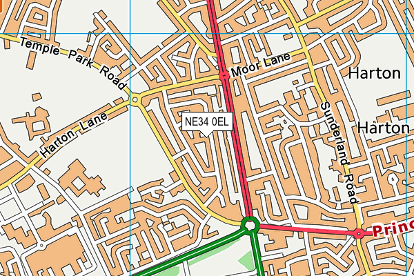 NE34 0EL map - OS VectorMap District (Ordnance Survey)