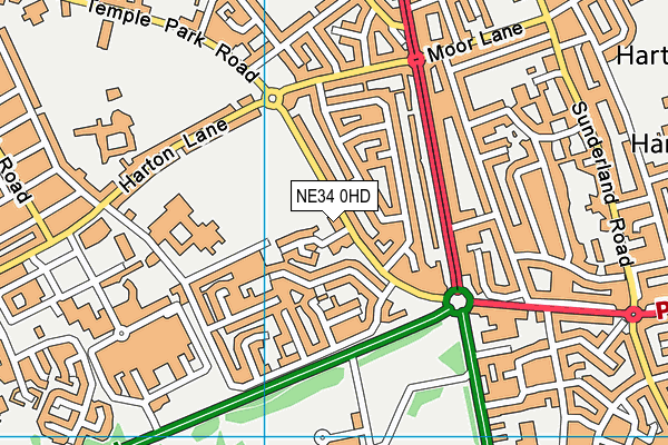 NE34 0HD map - OS VectorMap District (Ordnance Survey)
