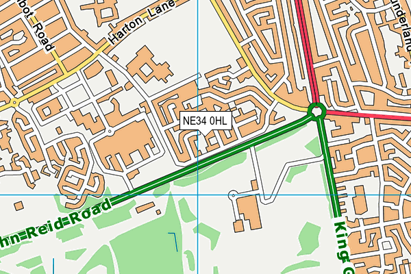 NE34 0HL map - OS VectorMap District (Ordnance Survey)