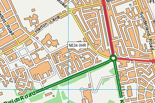 NE34 0HR map - OS VectorMap District (Ordnance Survey)