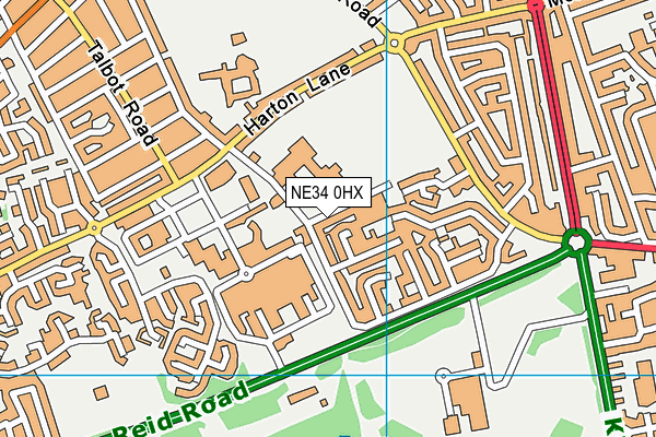 NE34 0HX map - OS VectorMap District (Ordnance Survey)