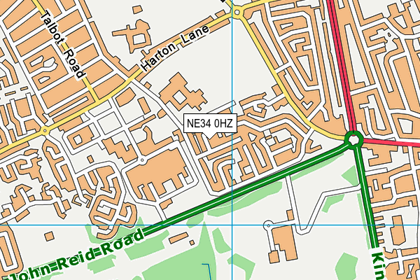 NE34 0HZ map - OS VectorMap District (Ordnance Survey)