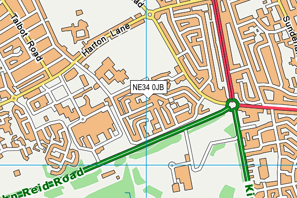 NE34 0JB map - OS VectorMap District (Ordnance Survey)