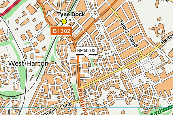 NE34 0JX map - OS VectorMap District (Ordnance Survey)