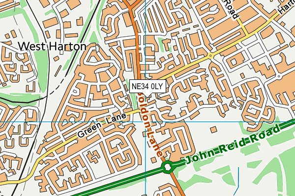 NE34 0LY map - OS VectorMap District (Ordnance Survey)