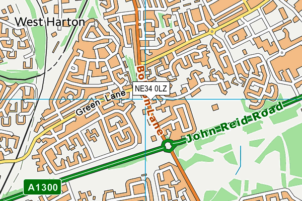 NE34 0LZ map - OS VectorMap District (Ordnance Survey)
