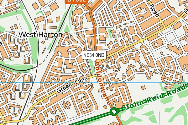 NE34 0ND map - OS VectorMap District (Ordnance Survey)