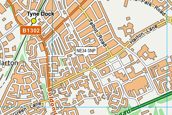NE34 0NP map - OS VectorMap District (Ordnance Survey)