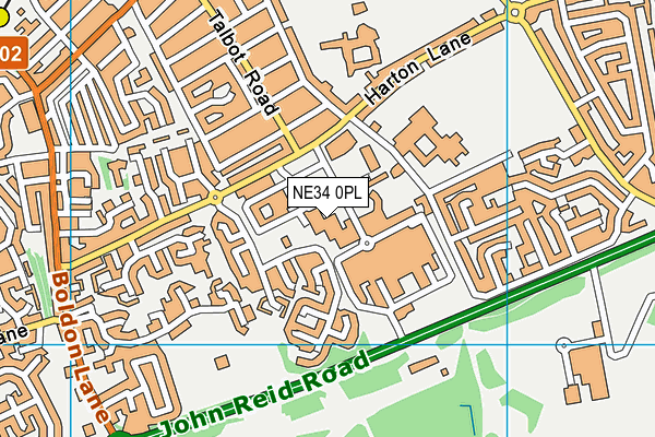NE34 0PL map - OS VectorMap District (Ordnance Survey)