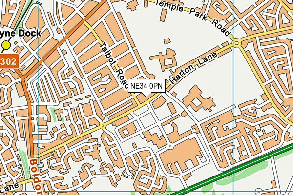 NE34 0PN map - OS VectorMap District (Ordnance Survey)