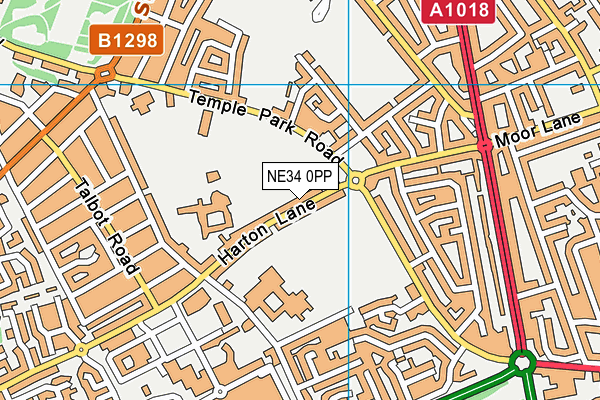 NE34 0PP map - OS VectorMap District (Ordnance Survey)