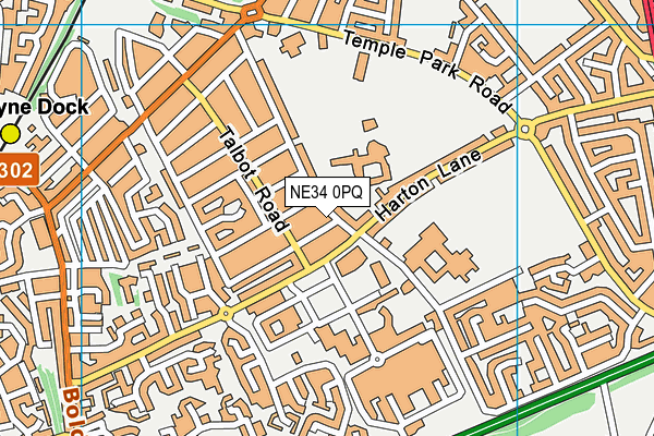 NE34 0PQ map - OS VectorMap District (Ordnance Survey)