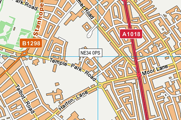 NE34 0PS map - OS VectorMap District (Ordnance Survey)