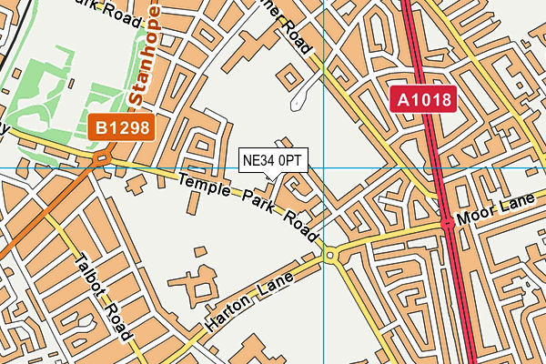 NE34 0PT map - OS VectorMap District (Ordnance Survey)