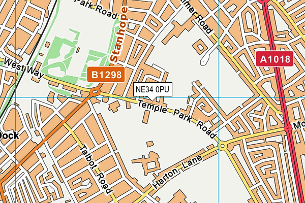 NE34 0PU map - OS VectorMap District (Ordnance Survey)