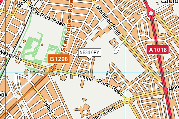 NE34 0PY map - OS VectorMap District (Ordnance Survey)