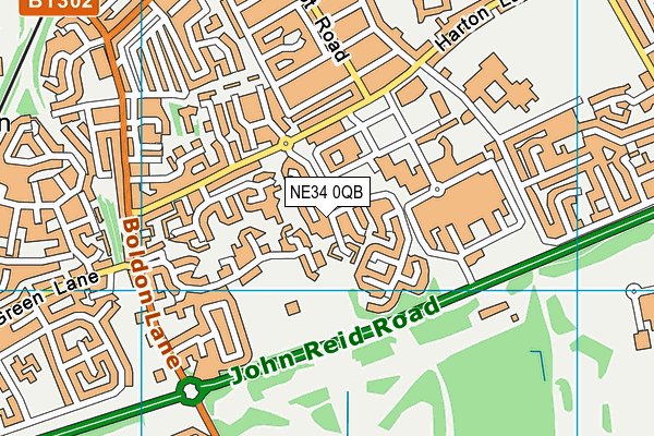 NE34 0QB map - OS VectorMap District (Ordnance Survey)