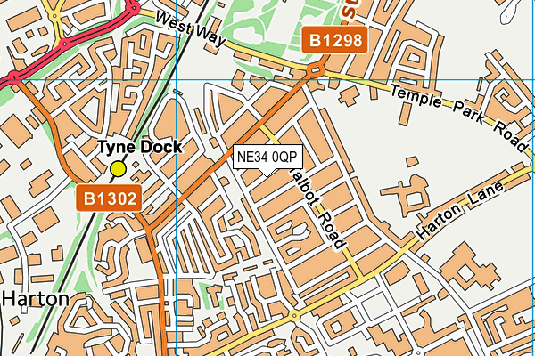 NE34 0QP map - OS VectorMap District (Ordnance Survey)