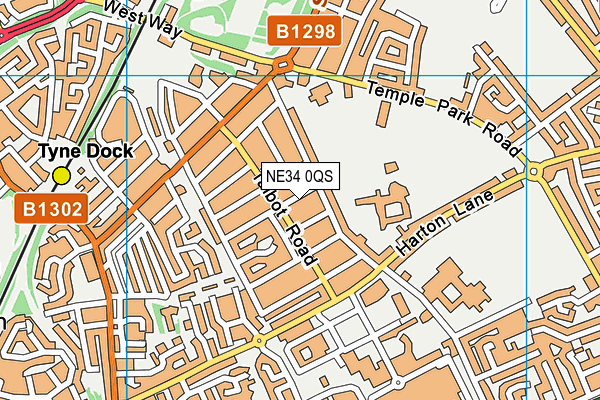 NE34 0QS map - OS VectorMap District (Ordnance Survey)