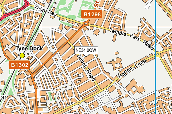 NE34 0QW map - OS VectorMap District (Ordnance Survey)