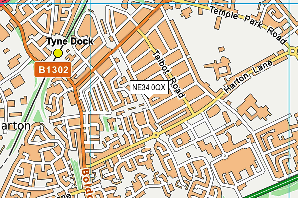 NE34 0QX map - OS VectorMap District (Ordnance Survey)