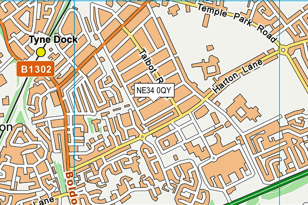 NE34 0QY map - OS VectorMap District (Ordnance Survey)