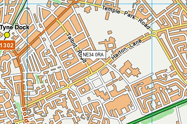 NE34 0RA map - OS VectorMap District (Ordnance Survey)