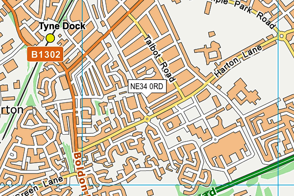NE34 0RD map - OS VectorMap District (Ordnance Survey)