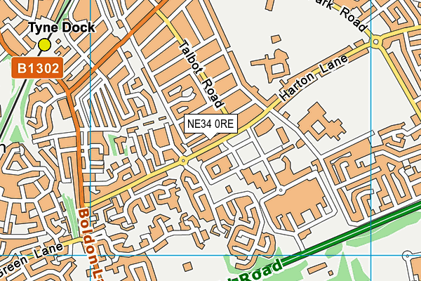 NE34 0RE map - OS VectorMap District (Ordnance Survey)