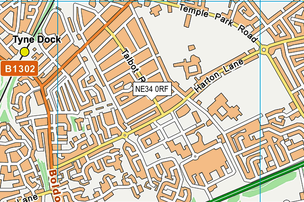 NE34 0RF map - OS VectorMap District (Ordnance Survey)