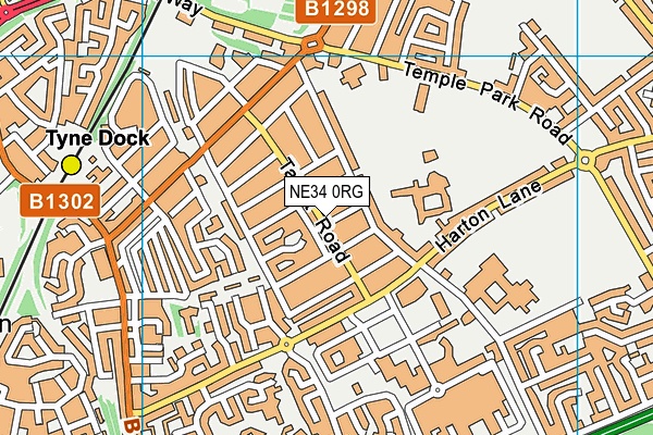 NE34 0RG map - OS VectorMap District (Ordnance Survey)
