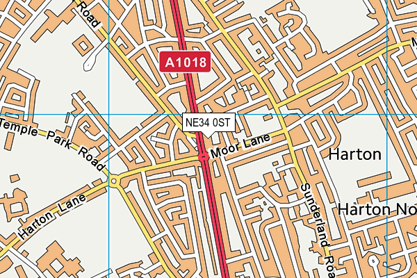 NE34 0ST map - OS VectorMap District (Ordnance Survey)